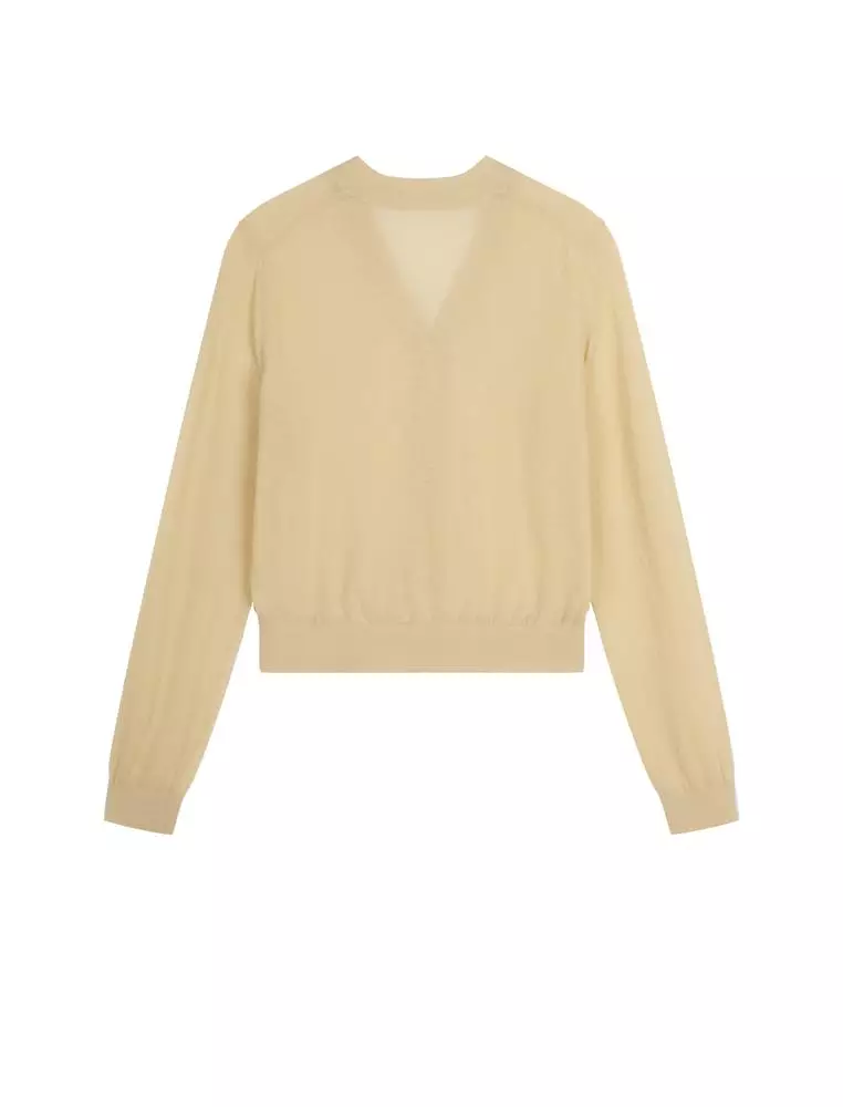 短款开襟针织衫