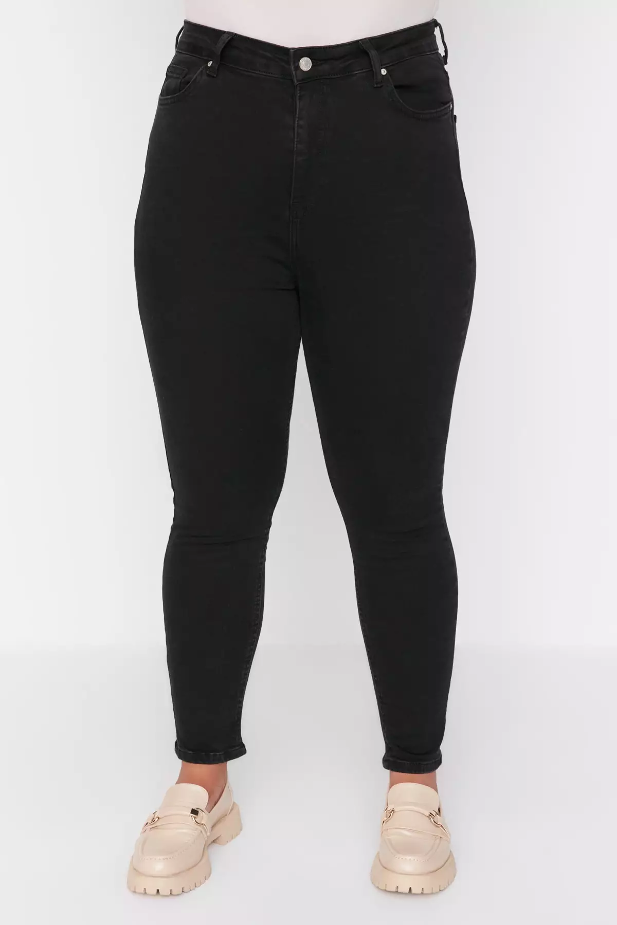Plus Size High Waist Lycra Skinny Jeans
