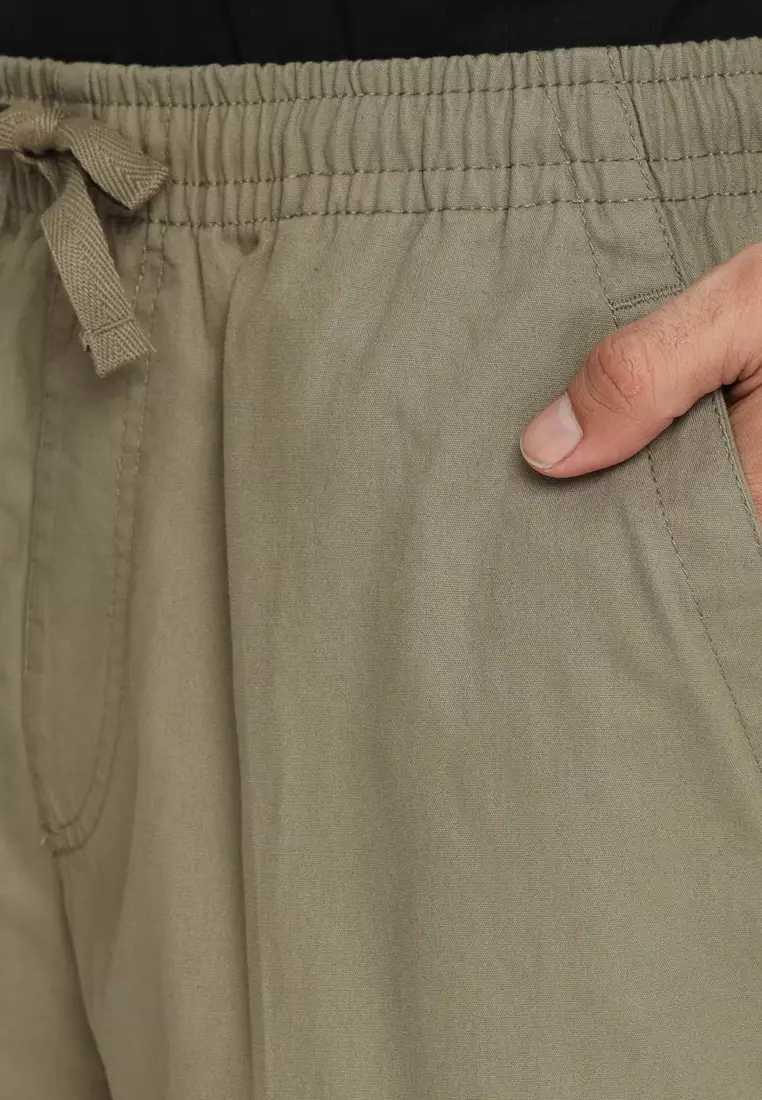 RBJ Celana Pendek Karet Polos Cotton Olive Pria