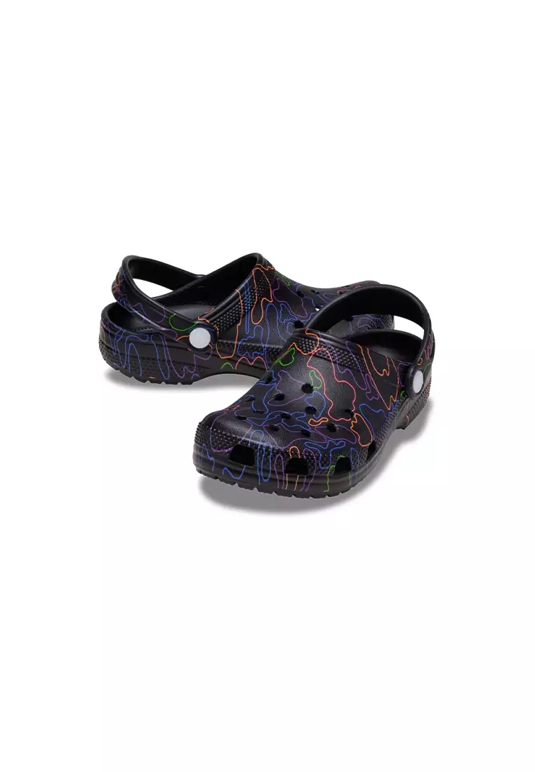 Toddler Classic Hi Vis Camo Clog in Black Multi