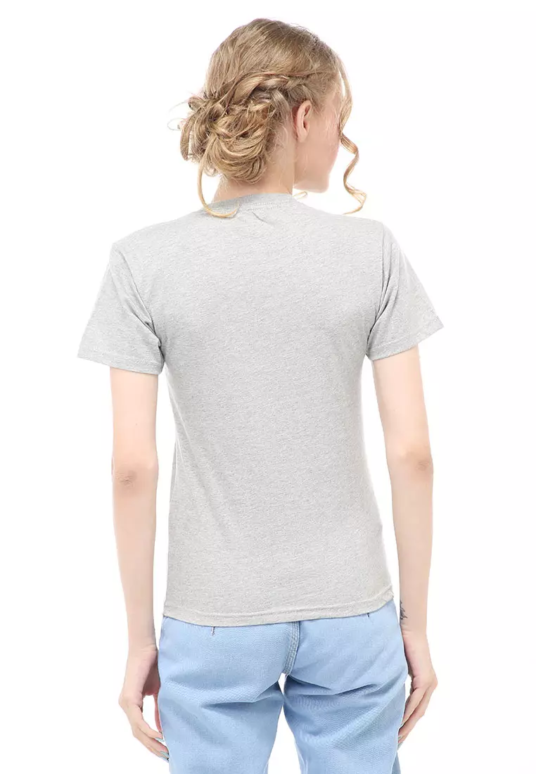 Genevie T-Shirt Kaos Kasual Wanita All Is Well Short Sleeve Material Cotton Combed ORIGINAL - Light Misty
