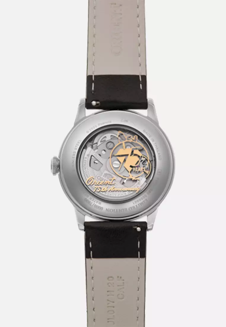 Orient Peanuts Classic RA-AC0M16S Bambino Mechanical White Dial 38.4mm 75th Anniversary Leather Strap Limited Edition