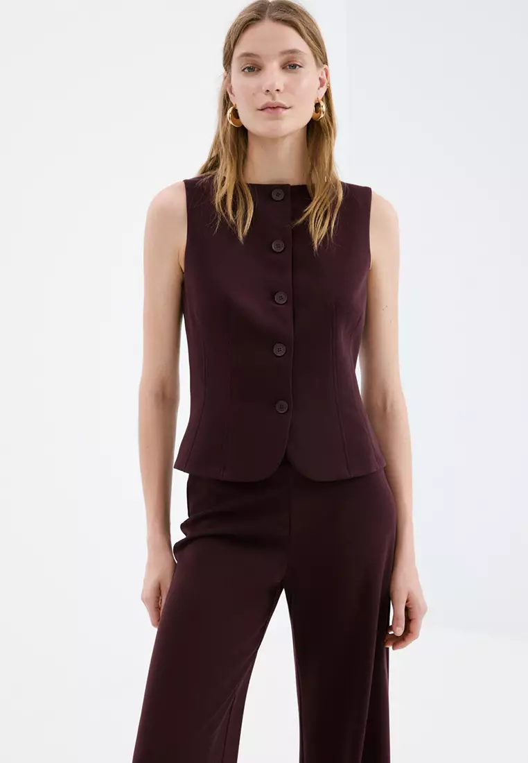 Straight Low-Rise Suit Trousers