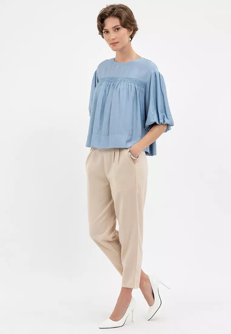 DESMOND Front Smocked Filipiniana Blouse