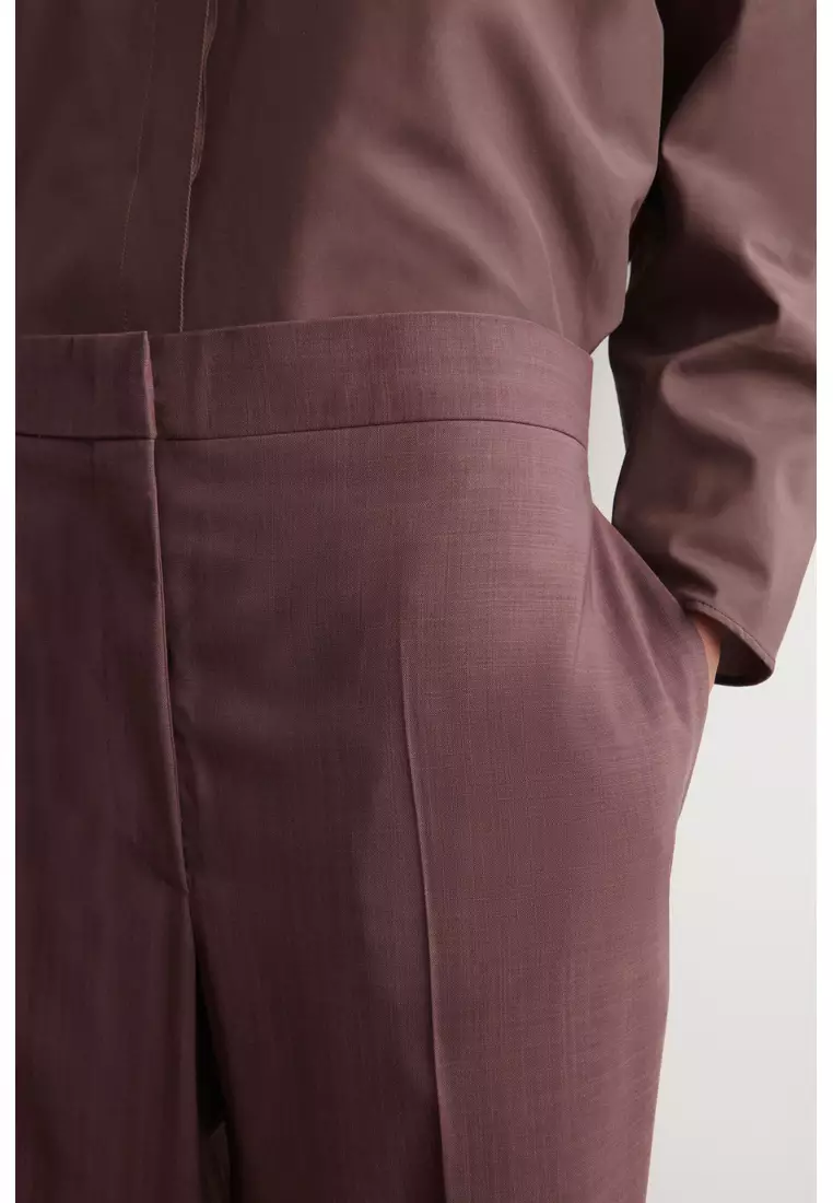 TAILORED WOOL STRAIGHT-LEG TROUSERS