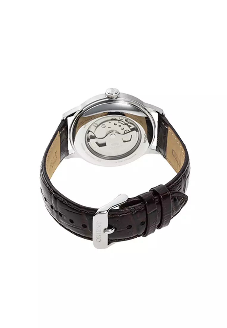 Orient Bambino ver 8 RA- AK0705R Automatic 40.5mm Day Date Red Dial Leather Brown