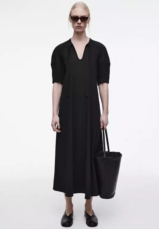 Tie-Detail Maxi Dress