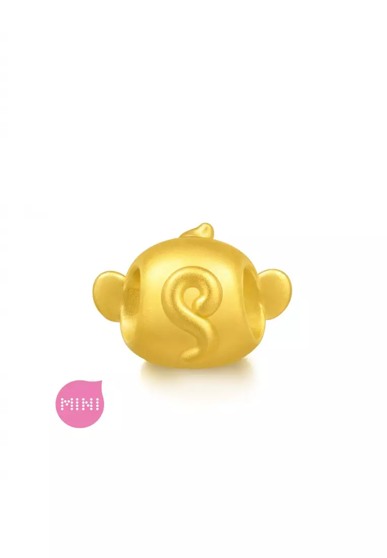 999 Gold Chinese Zodiac Monkey Charm for Women & Men 95967C  [Bracelet not included]