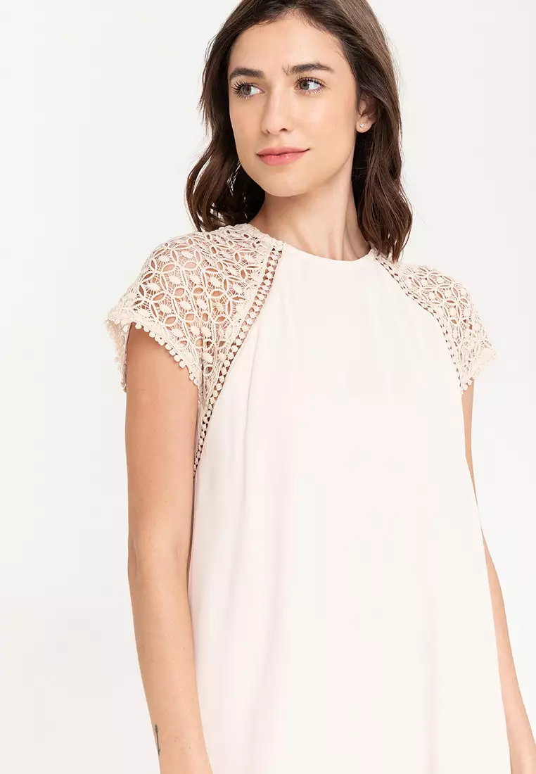 Caledon Raglan Lace Sleeve Dress
