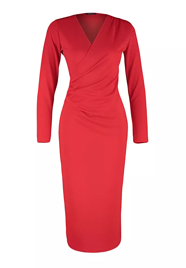 Drape Effect Midi Dress