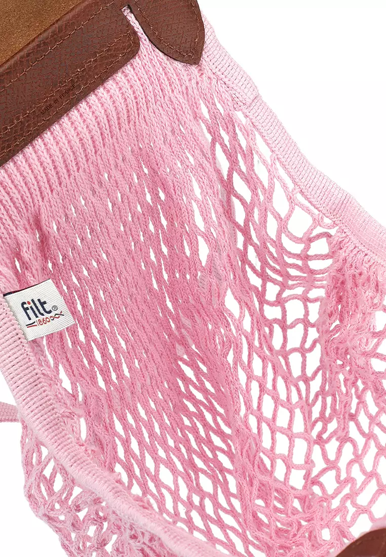 Longchamp Le Pliage Filet Knit Mesh Handel Bag Shopper ~NWT~ Blush