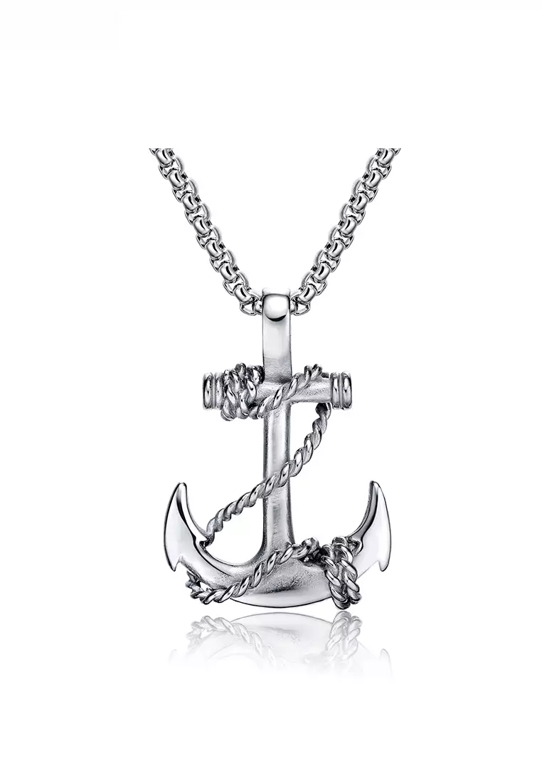 Anchor with cross best sale necklace