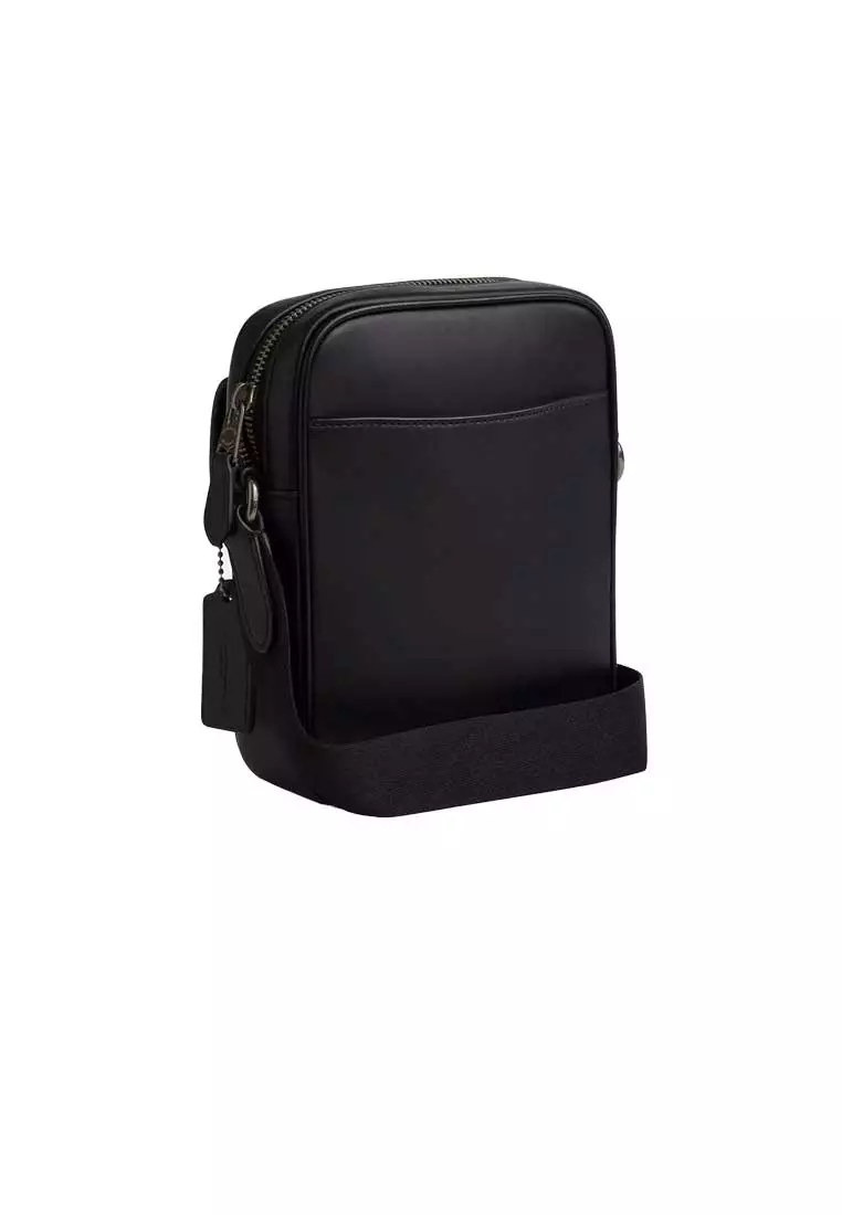 Turnlock Crossbody Bag In Signature Canvas Charcoal/Black CAJ30