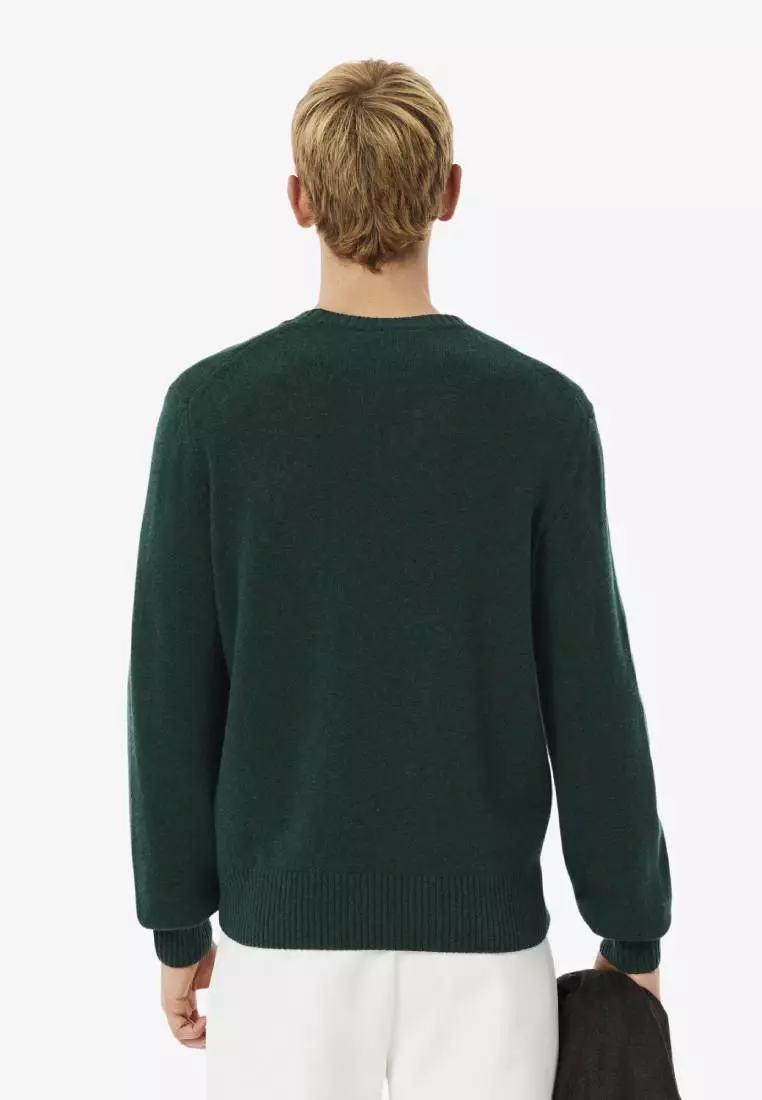 Carded Wool Crew Neck Sweater