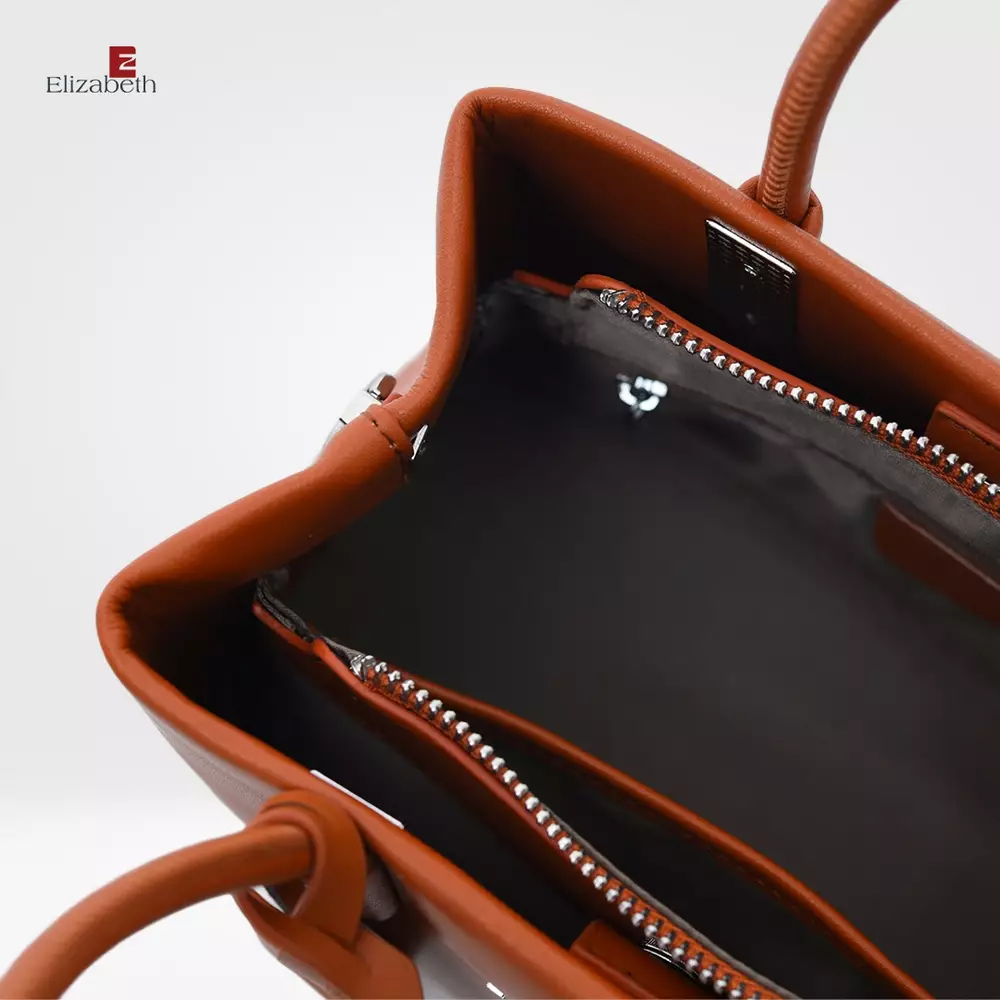 Tas Elizabeth Genuine Leather Handbag 0720-0472 Brickred