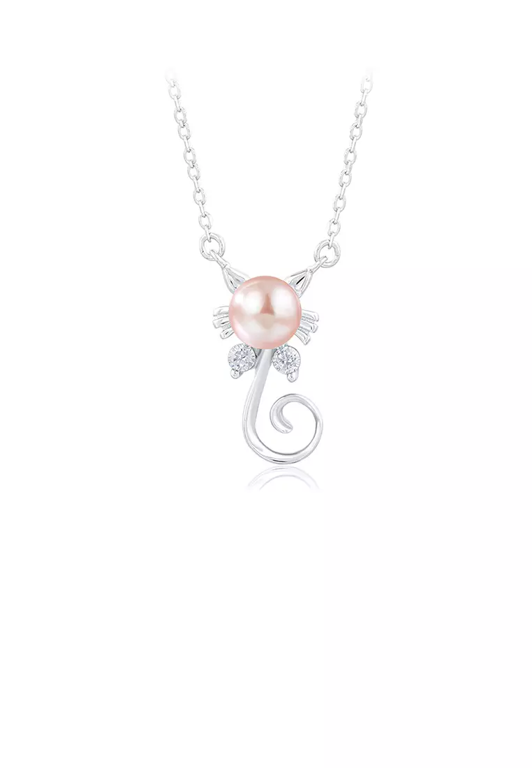 Cat pearl necklace sales