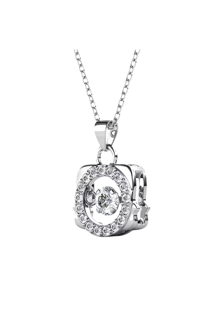 Dancing Horoscope Pendant Gemini WG - Kalung Crystal Swarovski by Her Jewellery