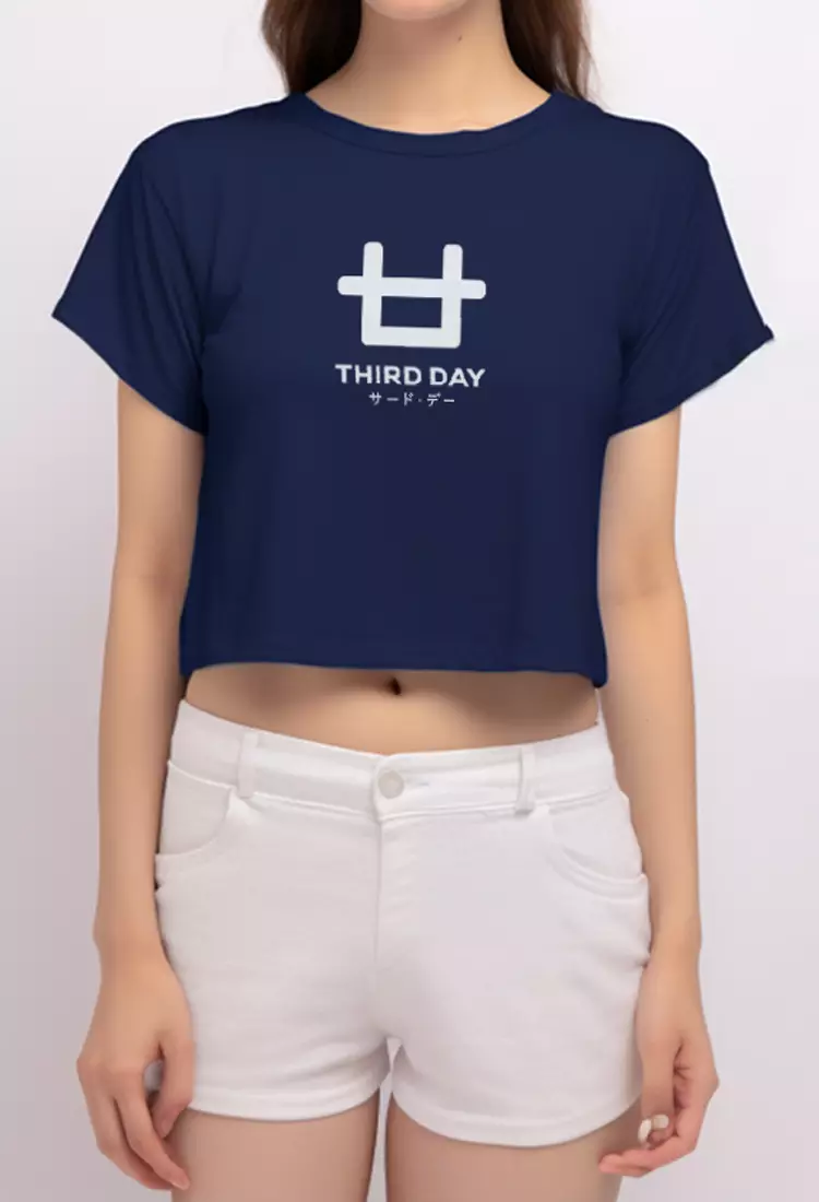 LT756O S/s Lds Croptop Logo nvXS