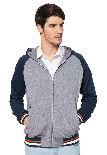 Jacket Long sleeve hoody baseball chambray knit