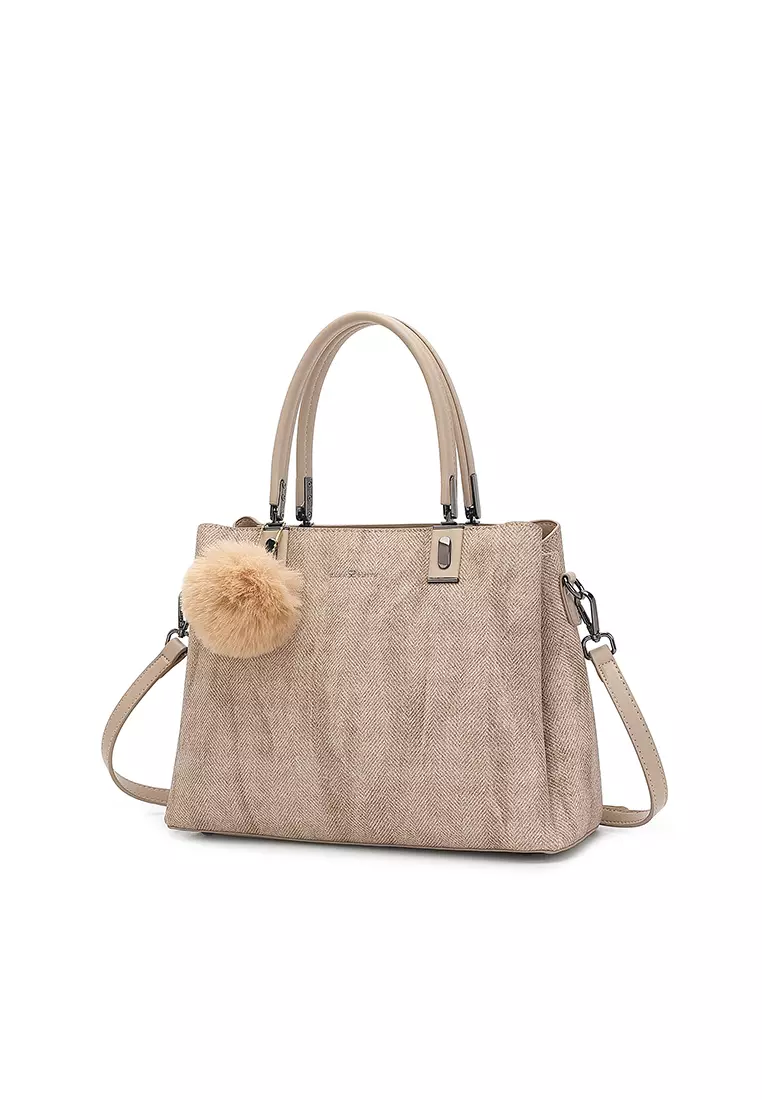 Women's Top Handle Bag / Sling Bag / Crossbody Bag / Shoulder Bag (Tas Tangan Wanita / Tas Selempang Wanita / Tas Bahu Wanita) - Cokelat