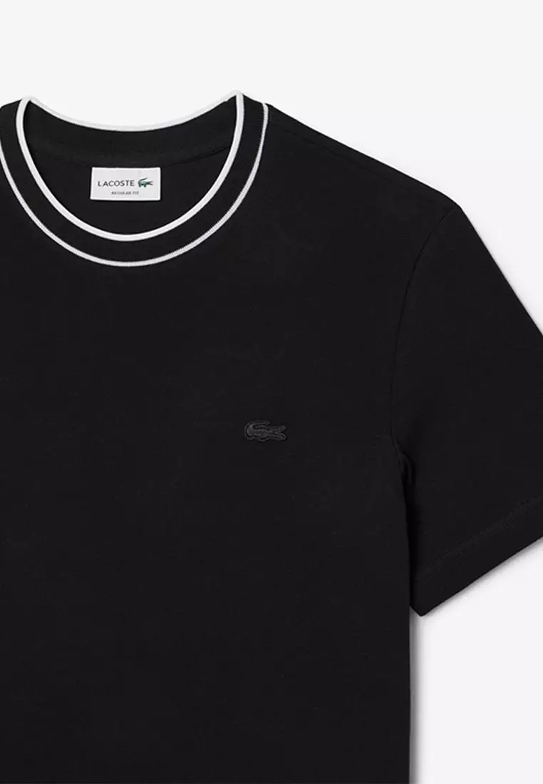 Stretch Piqué Stripe Collar T-shirt