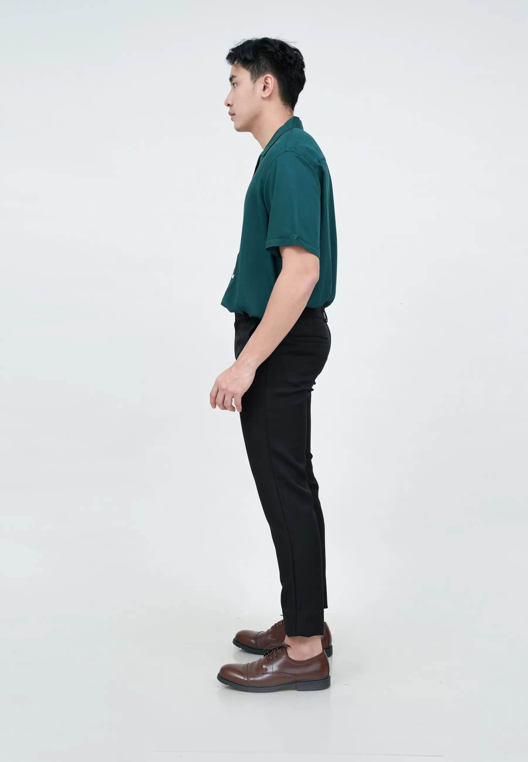 Houseofcuff Kemeja Bowling Lengan Pendek Rayon Shirt Hijau Teal