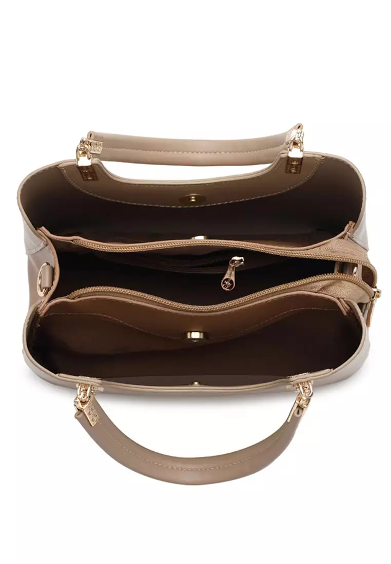 Women's Top Handle Bag / Sling Bag / Crossbody Bag (Tas Selempang / Tas Tangan) - Krem