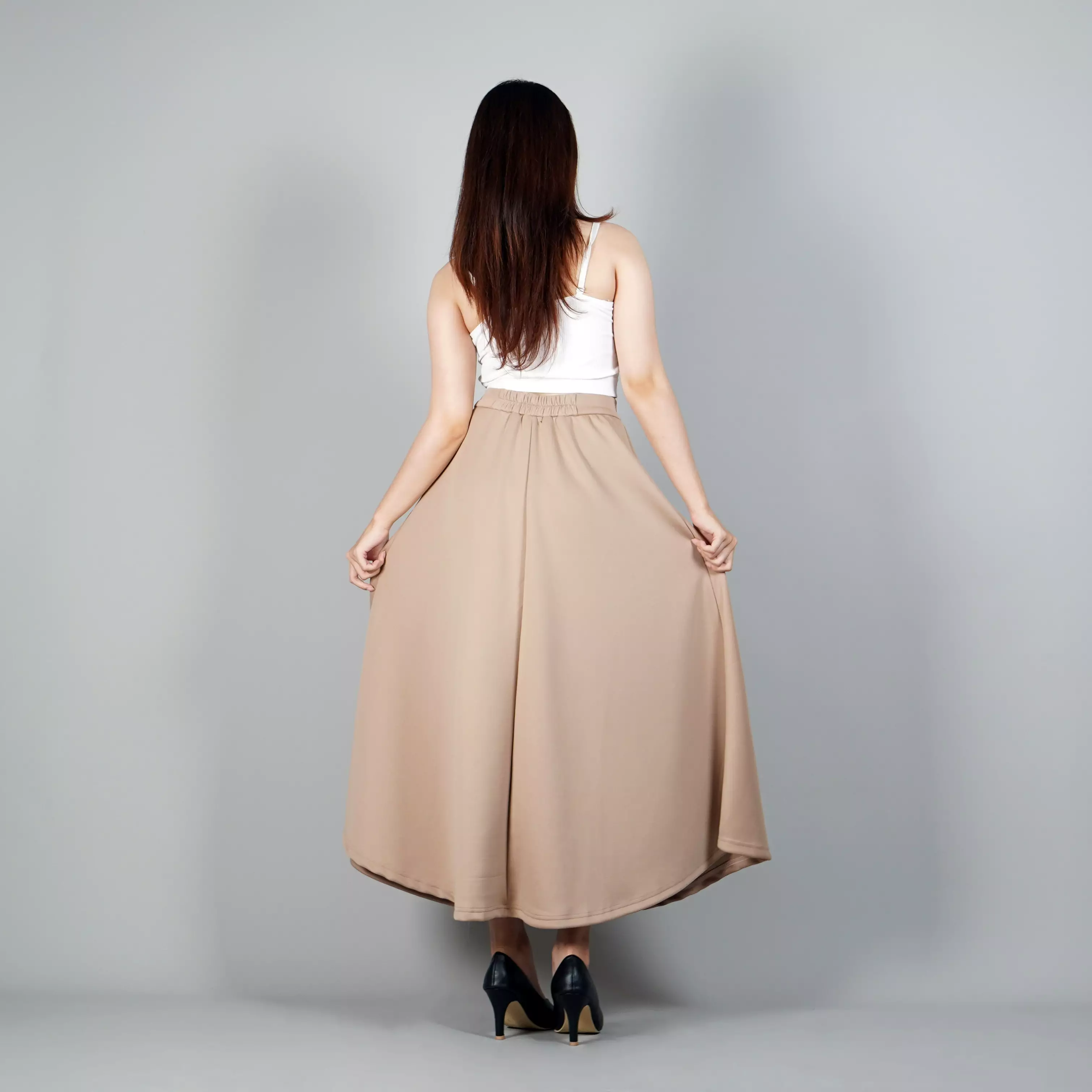 RACHEL Rok Wanita Maksi Gaya Korea Rok Maksi Maxi Skirt Flare Skirt - COKSU