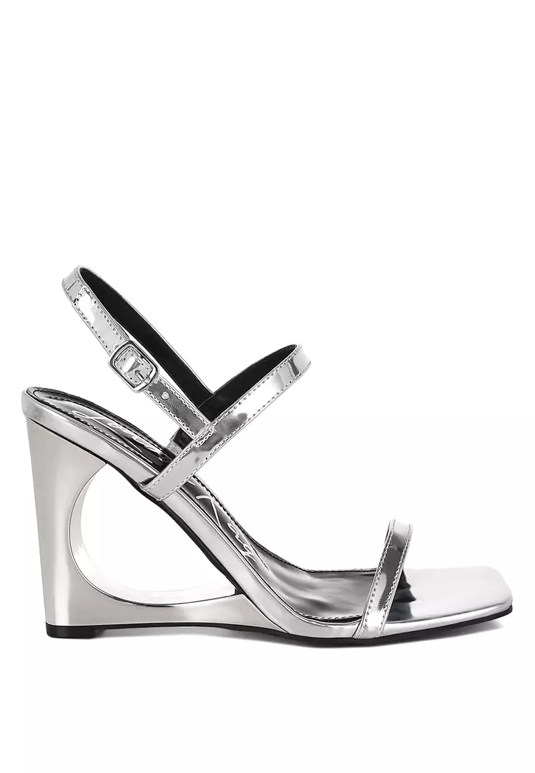 Discount on London Rag  shoes - SKU: Metallic Fantasy Wedge Heel Sandals in Silver