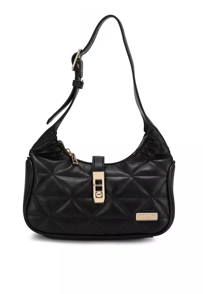 Quilted shoulder bag black online