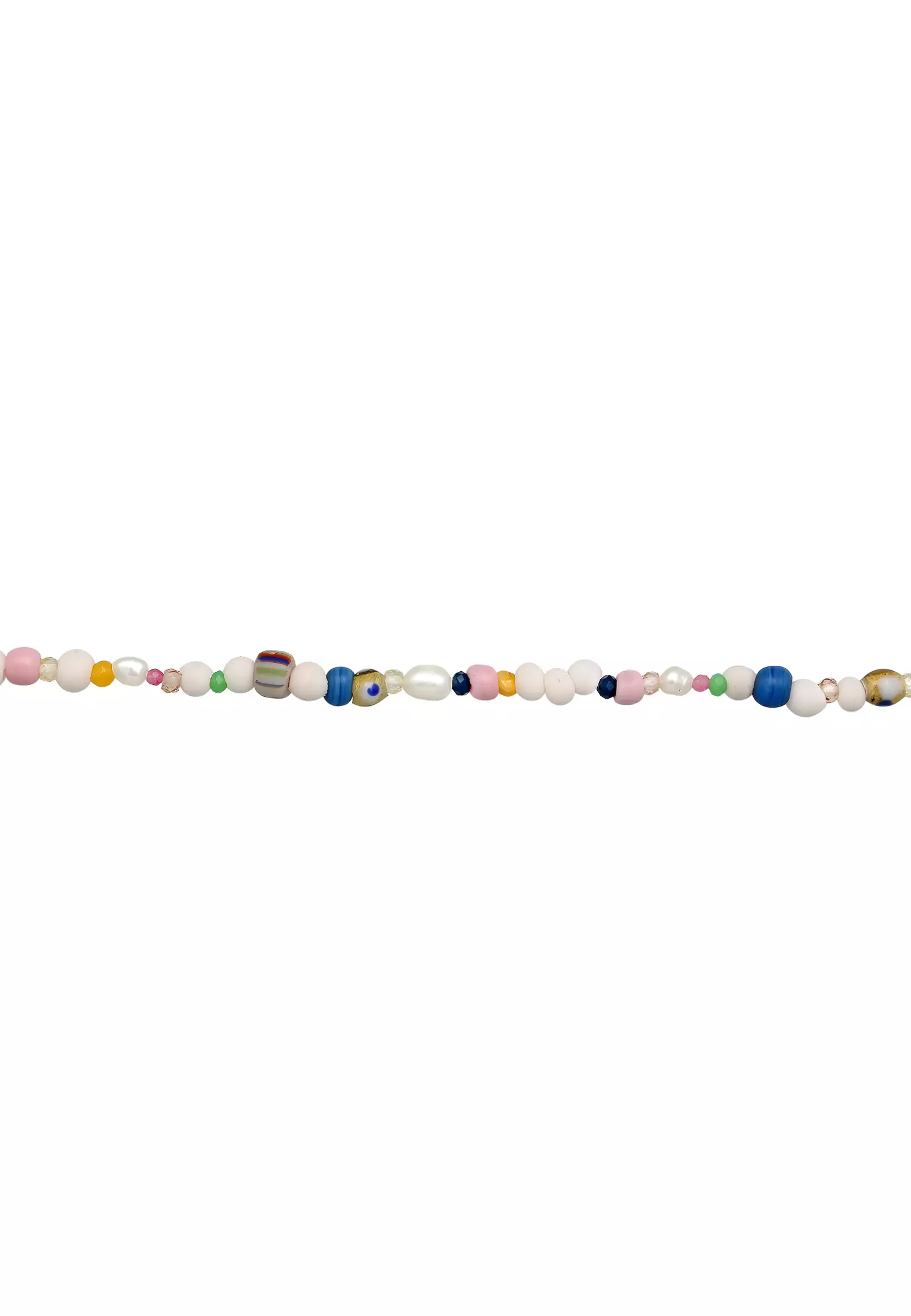 Necklace Summer Choker Beads Colourful Gold Plated