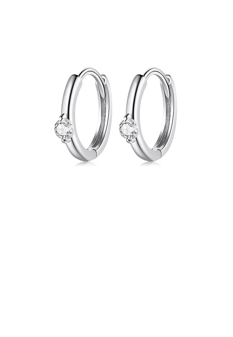 White cheap round earrings