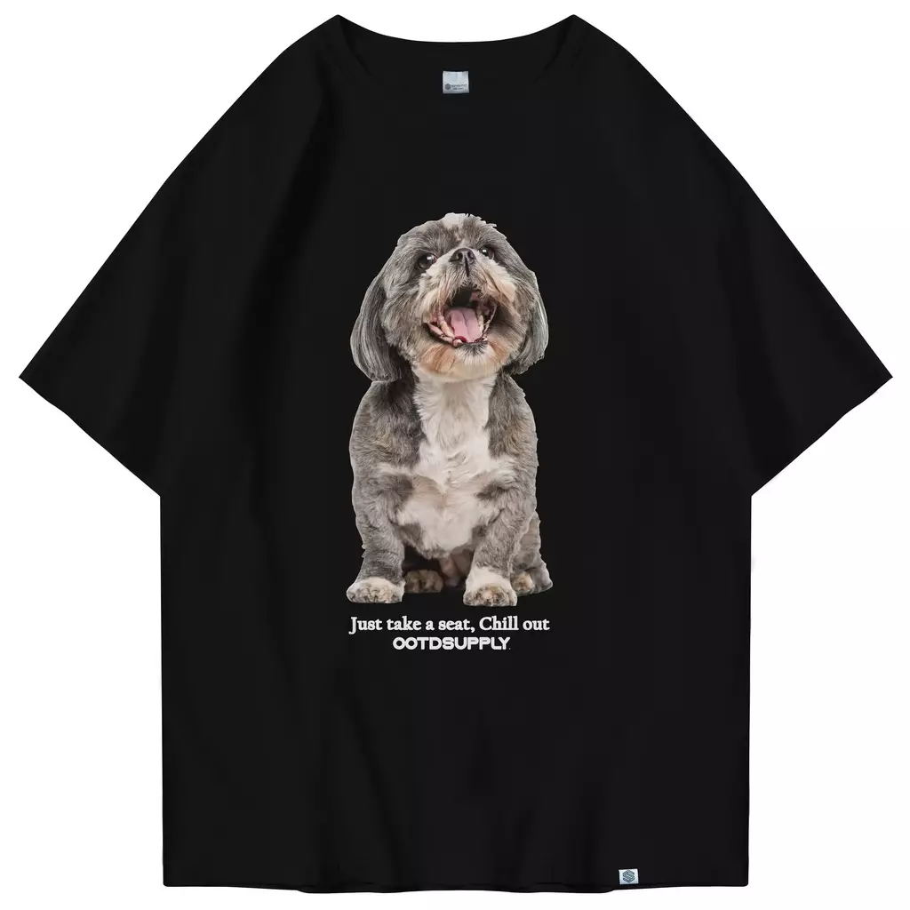 OOTDSUPPLY Oversized Tshirt Bichon Hanavais l Kaos Oversized Pria & Wanita