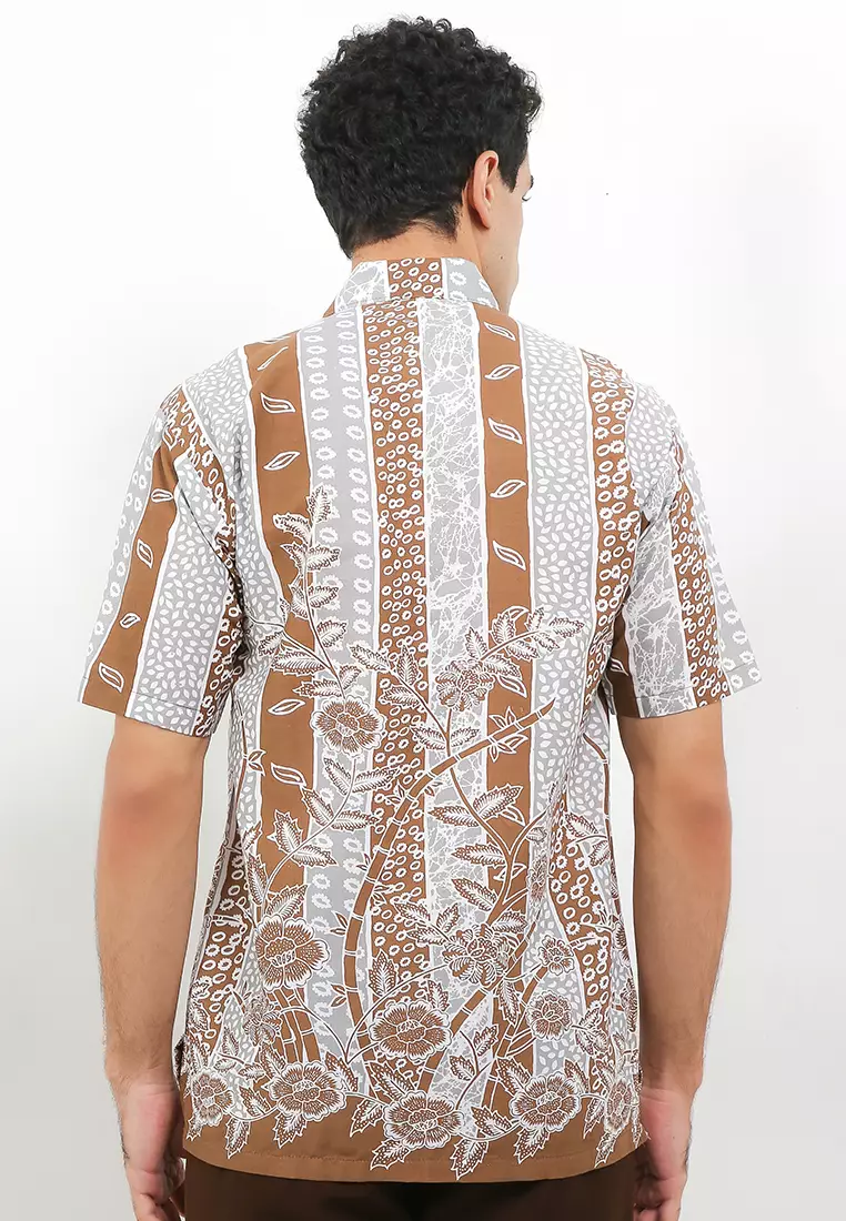 Flower Kemeja Batik Premium Pria Casual Modern Lengan Pendek