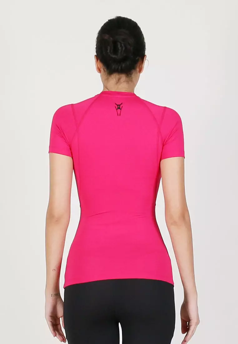 Women Maxforce Agile Compression Short Sleeve Top (Pink)