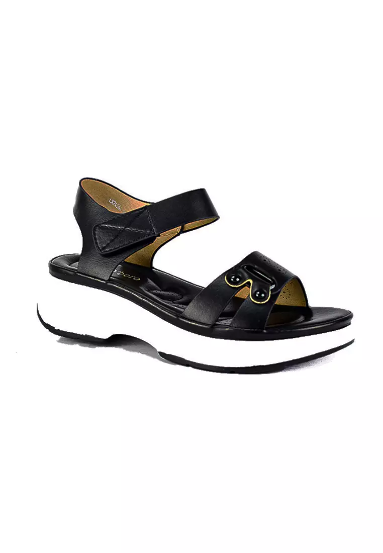 Women's Flats Sandals LX 24564 Black C51