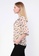NE Double S beige Ne Double S- Three Quarter Sleeve Floral Blouse With Ruffle On V Neck 6BEEAAA54A3004GS_2