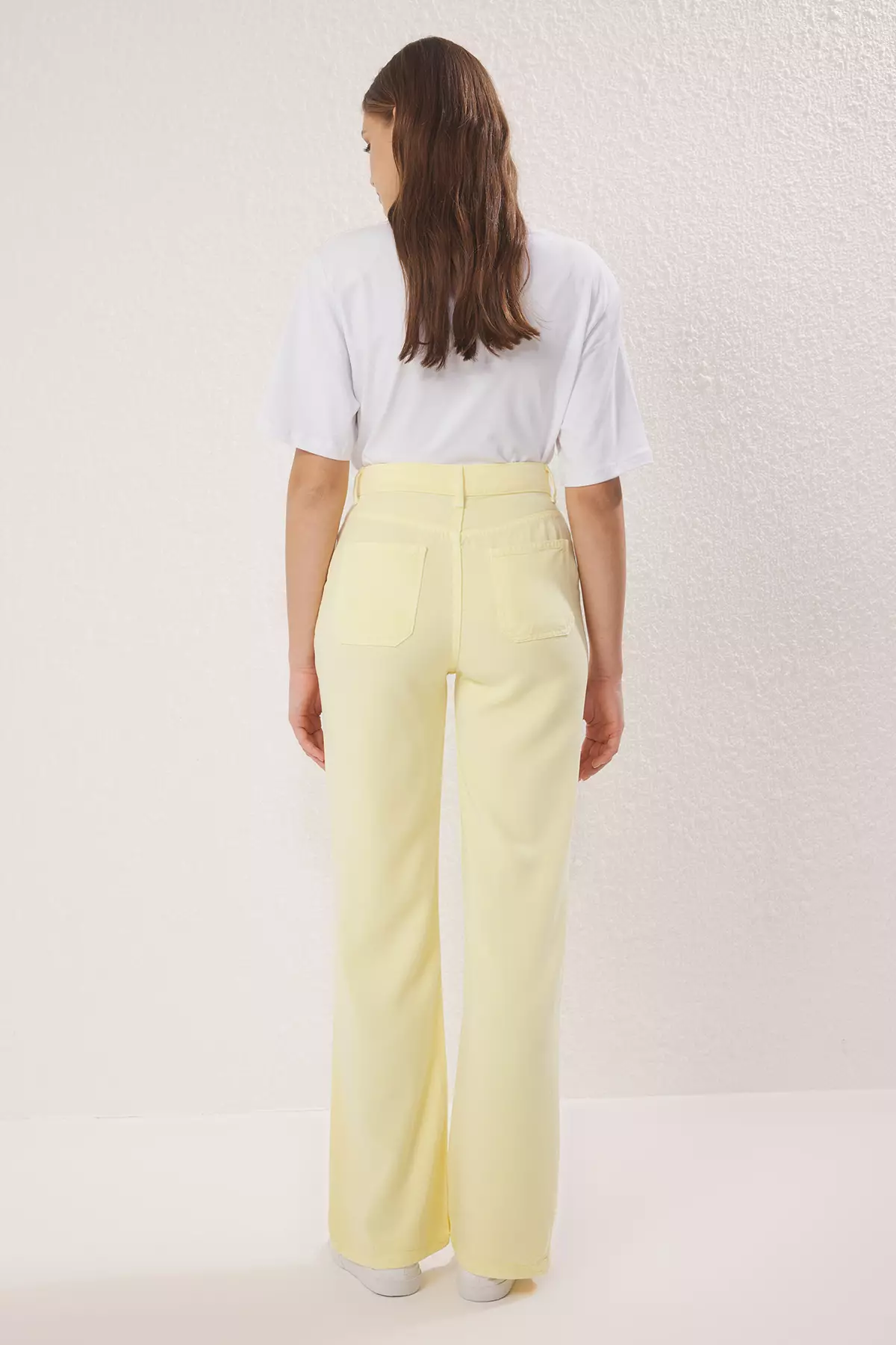 Yellow Low Waist Wide Leg Jeans