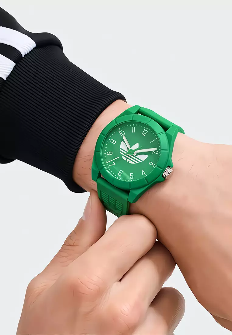 Adidas Gents Project Four - Jam Tangan Analog Pria - Green Rubber Strap - AOST24572