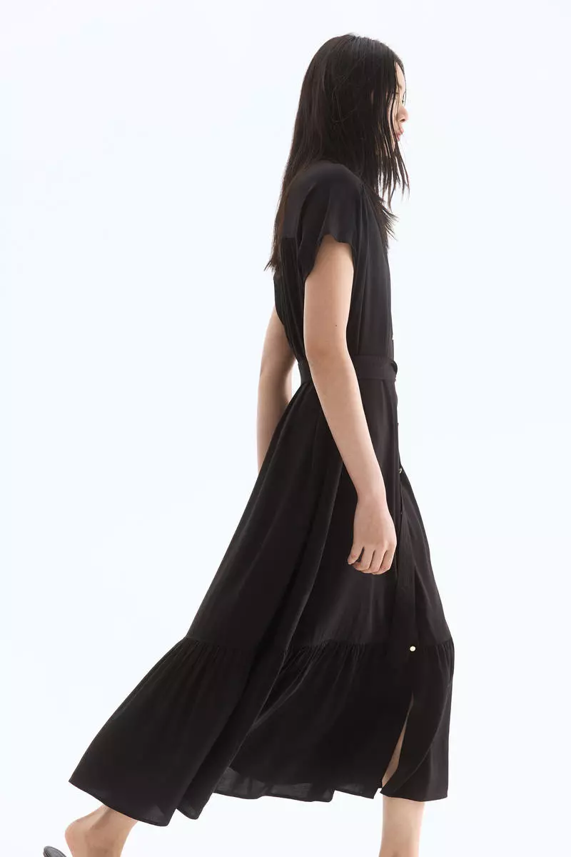 Tie-belt shirt dress