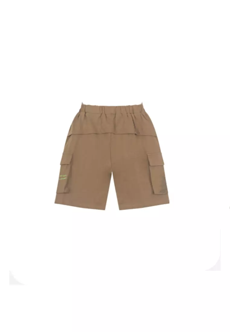 Cargo Shorts With Letter And Graphic Print