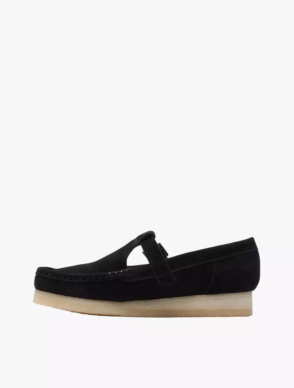 Clarks Wallabee T Bar Black Sde