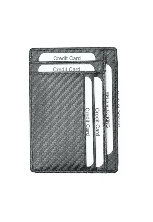 Black Grained Leather RFID Card Holder (CH19073)