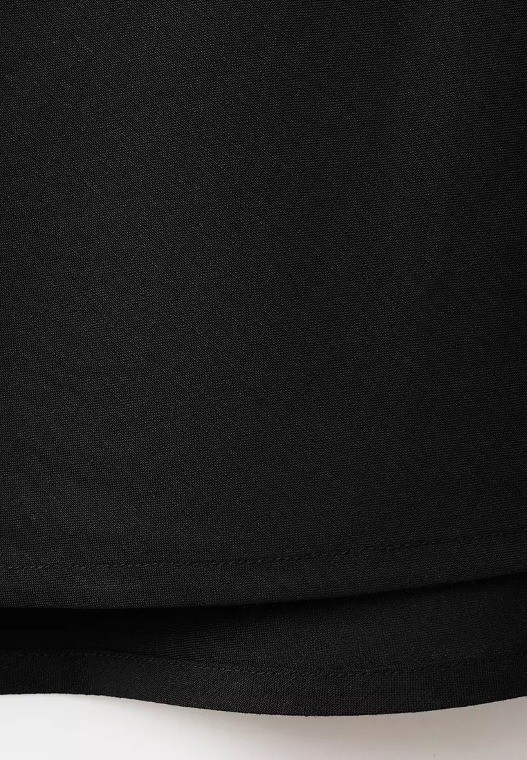 Linen-Blend Straight Skirt