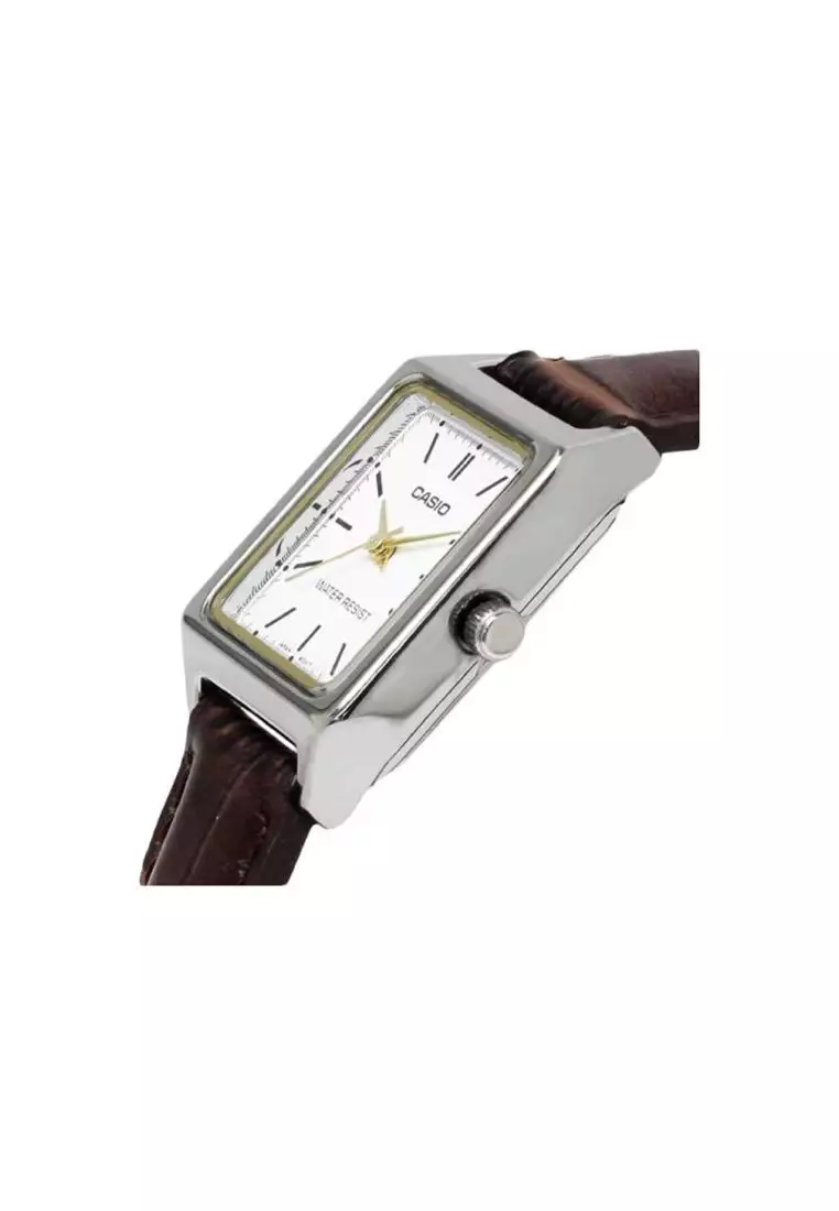 Women's Analog Watch LTP-V007L-7E2 Brown Leather Band Casual Watch
