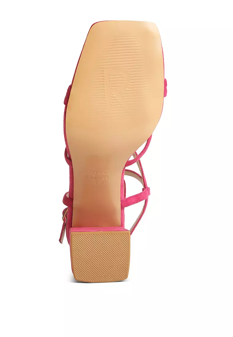 Fuchsia block heel on sale sandals