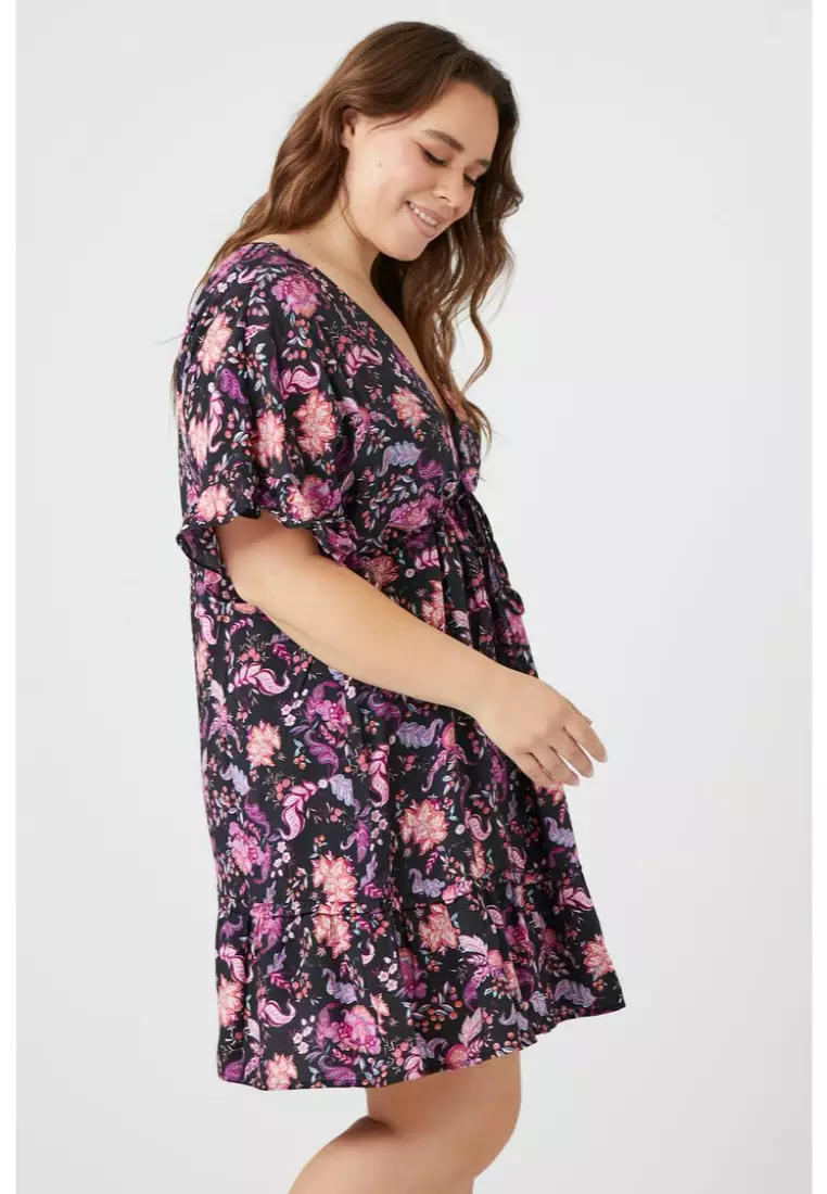 Forever 21 purple floral sale dress