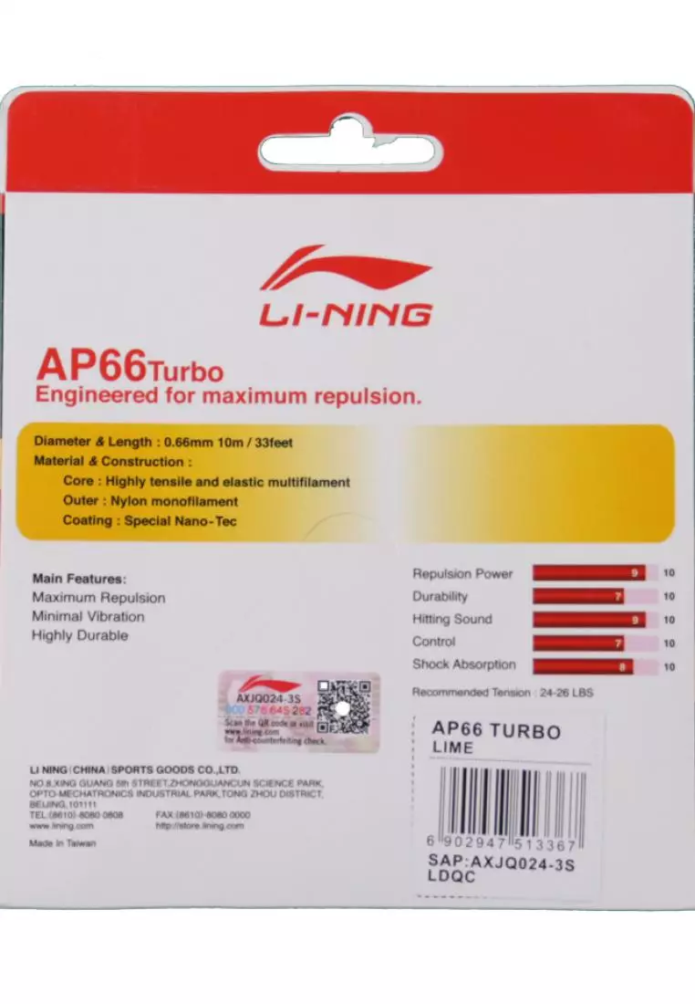 Li-Ning Badminton String AP66 Turbo - AXJQ024-3