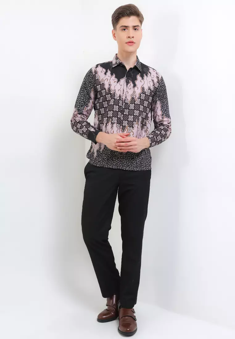 Saroja Kemeja Batik Exclusive Premium Pria Casual Modern Lengan Panjang