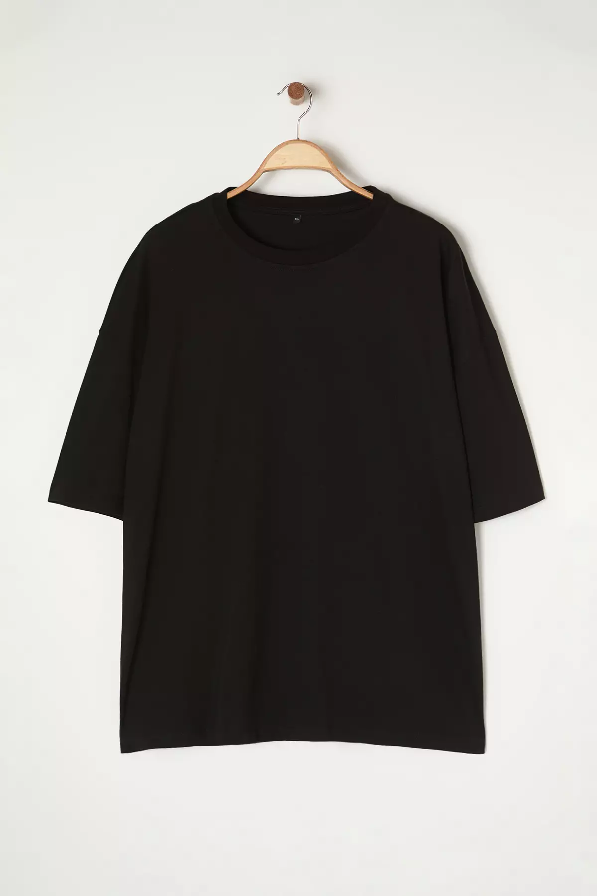 Oversize/Wide Cut Crew Neck Short Sleeve Back Printed Plus Size T-Shirt